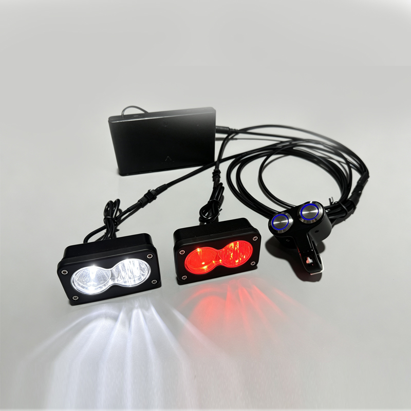 Bike Light Front Rear - طقم إضاءة أمامية وخلفية LED مزدوجة