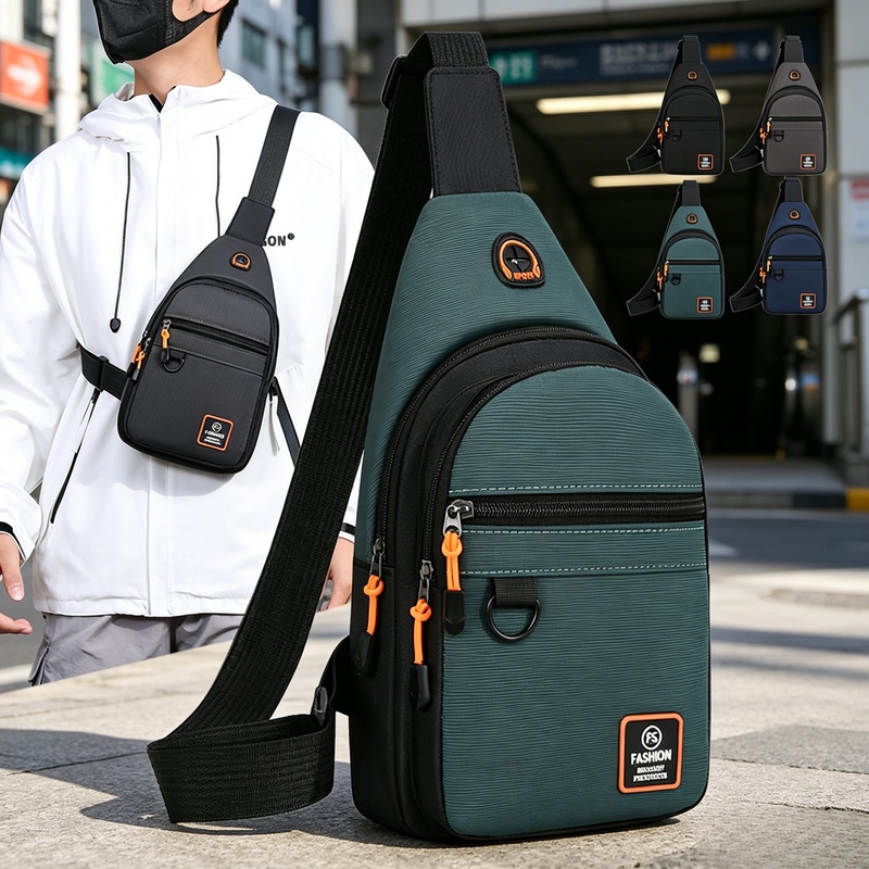 Cycling Commute Bag - حقيبة صدر رياضية مقاومة للماء للرجال،